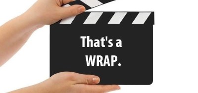 Blank clapboard in hands